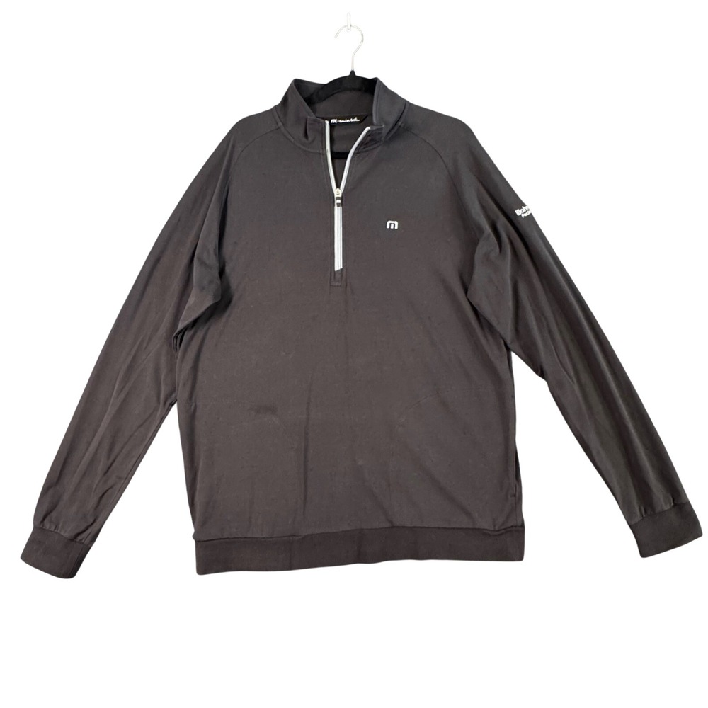 TravisMathew Mens L Quarter Zip Pullover Gray Performance Golf Quiet Luxury